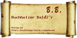 Buchholzer Balár névjegykártya